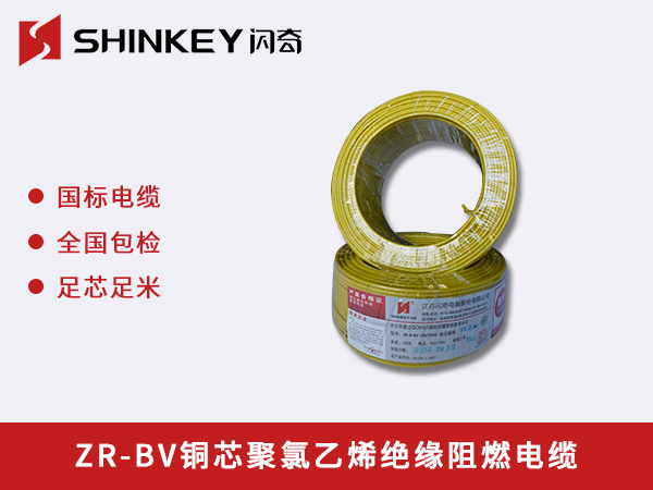 上海ZR-BV铜芯聚氯乙烯绝缘阻燃电缆